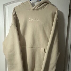 XL Comfrt Signature Hoodie Sweatshirt color is bone